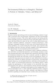 Pdf Environmental Behavior In Bangkok Thailand A Portrait Of Attitudes Values And Behavior