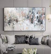 White Abstract Canvas Art Extra Large Wall Art Bright Abstract Painting Pallet Knife White Gray Painting Large Canvas Art By Julia Kotenko Abstract Wall Art Living Room Abstract Canvas Wall Art Textured Wall Art