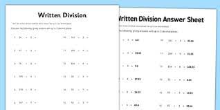 year 6 written division 2 decimal places worksheet twinkl