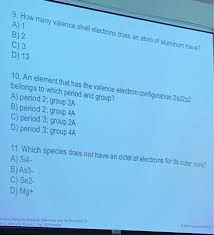 Valence electrons of all the elements in the periodic table. 9 How Many Valence Shell Electrons Does An Atom Of Chegg Com
