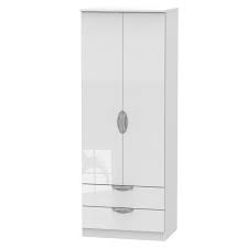 Perfect for stowing extra sheets, cutlery and tableware while. 2 Door Wardrobes Camden Tall White Wardrobe With Drawers Cam081wgw