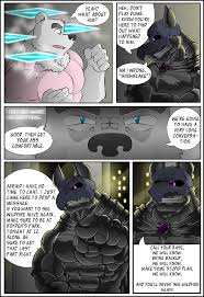Rule 34 Dev - general:[anthro clothing dialogue duo latex  male mind_control muscular muscular_male pecs speech_bubble  text] artist:[rubberbuns] copyright:[]  character:[frostbite_(rubberbuns) obsidian_(rubberbuns ...