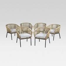 Standish 6pk Patio Dining Chair Natural Gray Project 62 Patio Dining Chairs Patio Dining Dining Chairs