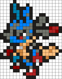 448 Mega Lucario Kandi Pattern Pixel Art Pokemon Pokemon Perler Beads Pokemon Bead