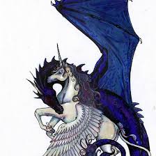 Unicorn And Dragon Love Marriage Fantasy Dragon Unicorn Art Dragon Art
