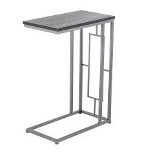 Decmode Rectangular Dark Grey Wood Top Accent Table With Brushed Silver Metal Base 19 X 26 Walmart Com In 2020 C Table Wood Accent Table Metal End Tables