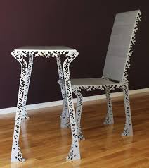 Korean Designer Hwasung Yoo Of Mars Has Designed A Table And Chair Made Of Extruded Aluminium With A Cro Modern Retro Furniture Furniture Design Aluminum Table