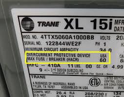 For a new ac installation, a cable must be installed from the disconnect to reach up to the main electric panel. Sizing An Air Conditioner Circuit Breaker Structure Tech Home Inspections