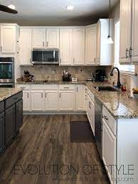 White Dove And Urbane Bronze Painted Cabinets Evolution Of Style Kitchen Cupboard Colours Painted Kitchen Cabinets Colors Kitchen Design