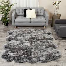 Black And White Sheepskin Rug 8 Pelt Dover Grey Sheepskin Fur Rug Octo Fursource Com Large Sheepskin Rug Sheepskin Rug White Sheepskin Rug