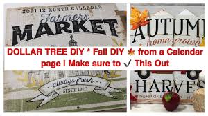 Dollar tree farmers market calendar 2021 brand new wrapped. Dollar Tree Diy Fall Diy From A Calendar Page Make Sure To This Out Youtube