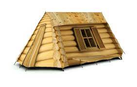 They are designed to be set up in minutes because the tent has telescoping poles that stay attached to the walls of the tent. Awesome Tent That Looks Like A Log Cabin Campinginstyle Cool Tents Cabin Tiny House Log Cabin