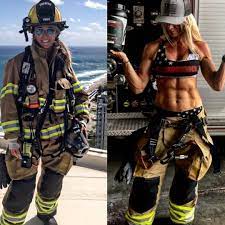 Nude female fire fighters