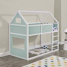 Schweizer blog, spielhaus, hochbetthaus, kinderhochbetthaus, kinderhaus, hochbett see more of hochbett kinder on facebook. Kinder Hochbett Mit Leiter 90x200cm Etagenbett Mit Lattenrost Haus Optik Bettenhaus Fur Jugendliche Hausbett Aus Holz Kinderbett In Weiss Mintgrun Amazon De Kuche Haushalt