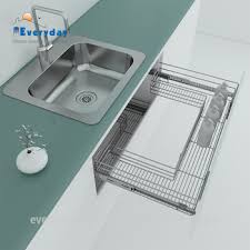 How to organize the cabinet under the sink. Kitchen Cabinet Undersink Sliding Pantry Drawer Basket Storage Organizer Shelf Buy Under Sink Unit Bathroom Sink Organizer Bathroom Sink Storage Product On Alibaba Com