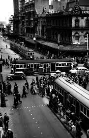 Damman S Corner At The Intersection Of Swanston And Collins Streets Melbourne In Victoria In 1946 Melbourne Tram Melbourne Victoria Melbourne