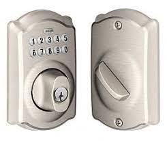 The schlage deadbolt we reviewed is the schlage touch which is a traditional camelot style deadbolt with the schlage deadbolt excels at being a high quality, secure, safe touchpad lock. Schlage Lock Company Llc Be365 Camelot Schlage Be365 Electronic Keypad Deadbolt W Camelot Trim The Hardware Hut