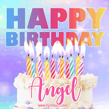 Colorful floral birthday cake with name edit. Animated Happy Birthday Cake With Name Angel And Burning Candles Download On Funimada Com
