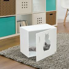 Palram catshire hidden cat litter box furniture, cat house with table, pet kitty. Cat Litter Box Cabinet Pet Kitty House Stand Bathroom Furniture Hidden Washroom Ebay
