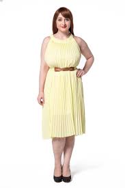 Beautiful Pleated Summer Chiffon Sleeveless Yellow Casual Beach Dress Plus Size Casual Beach Dress Plus Size Dresses Dresses