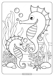 Download seahorse coloring pages pictures to print. Printable Sea Horses Coloring Pages