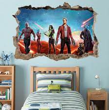 Guardians Of The Galaxy 2 Groot 3d Smashed Wall Sticker Decal Art Mural J686 Ebay Baby Room Wall Decals Nursery Room Decor Mural