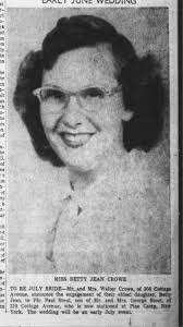 Betty Jean Crow and Paul Stout engagement.