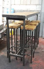 Handmade Bespoke Modern Industrial Outdoor Or Indoor Long Bar Table Six Stools Add An Modern Urban Edge To Your O Bar Furniture Home Bar Furniture Furniture