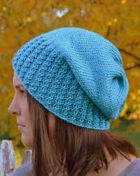 Caroline Turquoise Knit Slouch Beanie Mock Cable Brim Hat Etsy Hand Knitting Hand Knit Hat Knitting