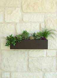 Contemporary Brown Succulent Wall Trough Planter By Urbanmettle Wall Planter Metal Wall Planters Wall Mounted Planters