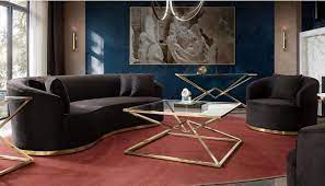 Living rooms serve different purposes for different people. Helena Black And Gold Modern Living Room