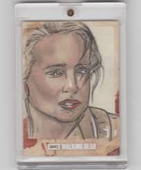 WALKING DEAD HUNTERS & THE HUNTED ANDREA SKETCH CARD BY ARTIST REES FINLAY  1/1!