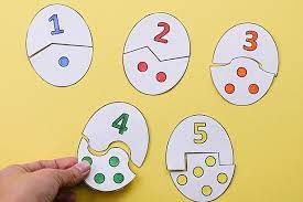 Print the template and cut out the geometric playing pieces. Egg Counting Puzzle Activity Hello Wonderful