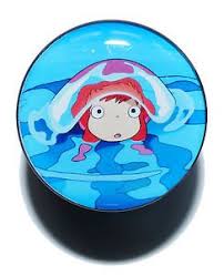 Ponyo Flesh Plug Acrylic Screw Fit Anime Ear Stretcher Manga Pretty Plugs Stretchers Ear Ponyo