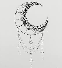 Found On Bing From Www Pinterest Com Moon Mandala Moon Tattoo Henna Designs On Paper