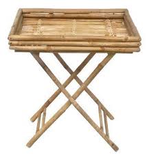 Sold Vintage Bamboo Foldable Tray Table On Chairish Com Wicker Table Table Tray Table