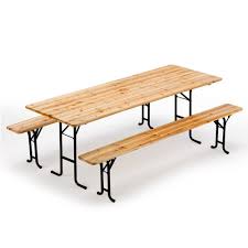 Nos tables extérieures en bois sont conçues à partir de structures en aluminium avec des plateaux pouvant être en eucalyptus ou en bois composite. Table De Brasserie Bancs En Bois Jardin Pliant Festival 220x80