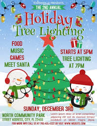 Tree Lighting In 2020 Holiday Poster School Christmas Party Christmas Flyer