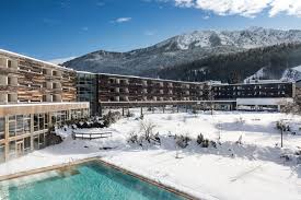 Exterior View Of The Falkensteiner Hotel Spa Carinzia Austria In Winter Hotel Spa Hotel Spa