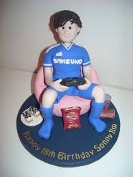 Handsome Boy Birthday Cake For Teenager Boy Images 18th Birthday Fimo Cake Topper Boy On A Beanbag On His Playstation Taart Sinterklaas