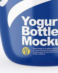 Download Glossy Plastic Yogurt Mockup In Bottle Mockups On Yellow Images Object Mockups