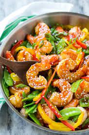 This Recipe For Teriyaki Shrimp Stir Fry Is Shrimp And Vegetables Coated In A Homemade Teriyaki Sauce A Stir Fry Dinners Shrimp Stir Fry Healthy Dinner Recipes