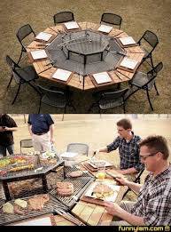 Round Table Grill Bbq Table Grill Table Bbq
