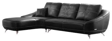 Contemporary plan modern black leather sectional sofa. Modern Black Leather Lucy Sectional Midcentury Sectional Sofas By Zuri Furniture Houzz
