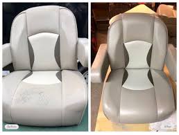 Boat Seat Repaired And Re Dyed Without Having To Replace Boat Seats Boat Restoration Vinyl Repair