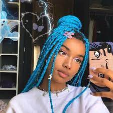 5 Packs Jumbo Box Braids Hair Blue Box Braids Braided Hairstyles Box Braids Styling
