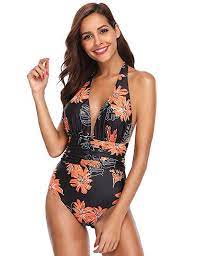 Marinavida Women V Neck One Piece Swimsuit Halter Bathing Suits At Amazon Women S Clothing Store One Piece Halter Bathing Suit Halter One Piece Swimsuit