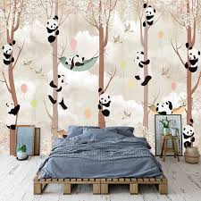 3d Photo Abstract Tree Cartoon Panda Bird Living Room Children Room Bedroom Background Mural Wallpaper Wall Painting Home Decor Wallpapers Aliexpress