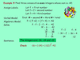 Given an integer array, check if only consecutive integers form the array. 2 4 Solving Multi Step Equations And Consecutive Integer Problems Ppt Download