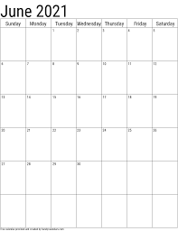 Black and white minimalist template. 2021 June Calendars Handy Calendars